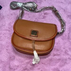 Dooney & Bourke Brown Leather Crossbody Bag with Minimalist Design